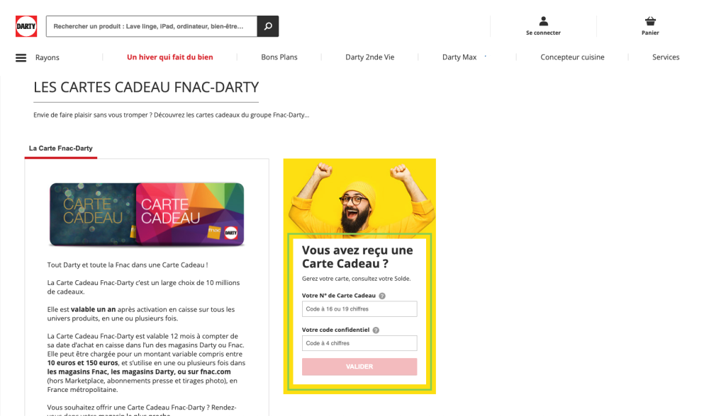 Carte Cadeau Fnac Darty Connaitre Le Solde